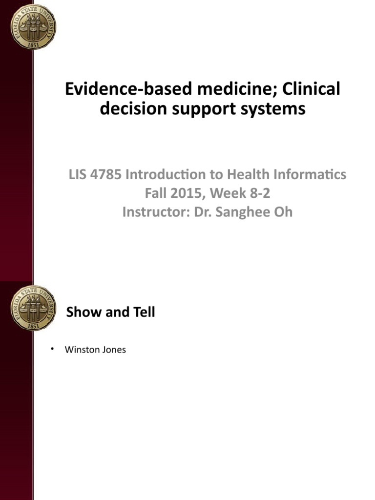 Evidence-Based Medicine & CDSS Overview | PDF | Evidence Based Medicine ...