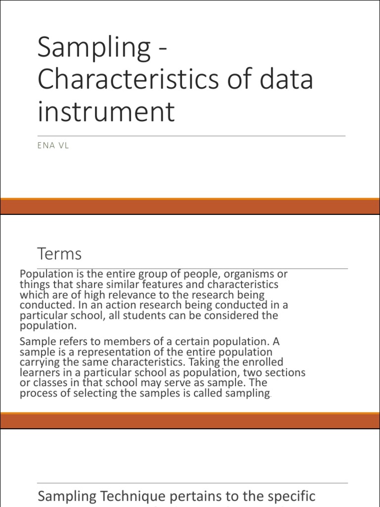 Sampling Characteristics of Data Instrument PDF
