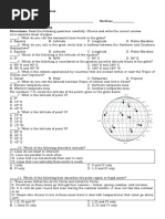 4th Quarter Summative Exam-Locating Places On Earth