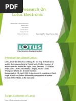 Market Research On Lotus Electronic