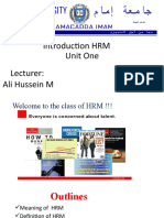 Introduction To HRM Presentation