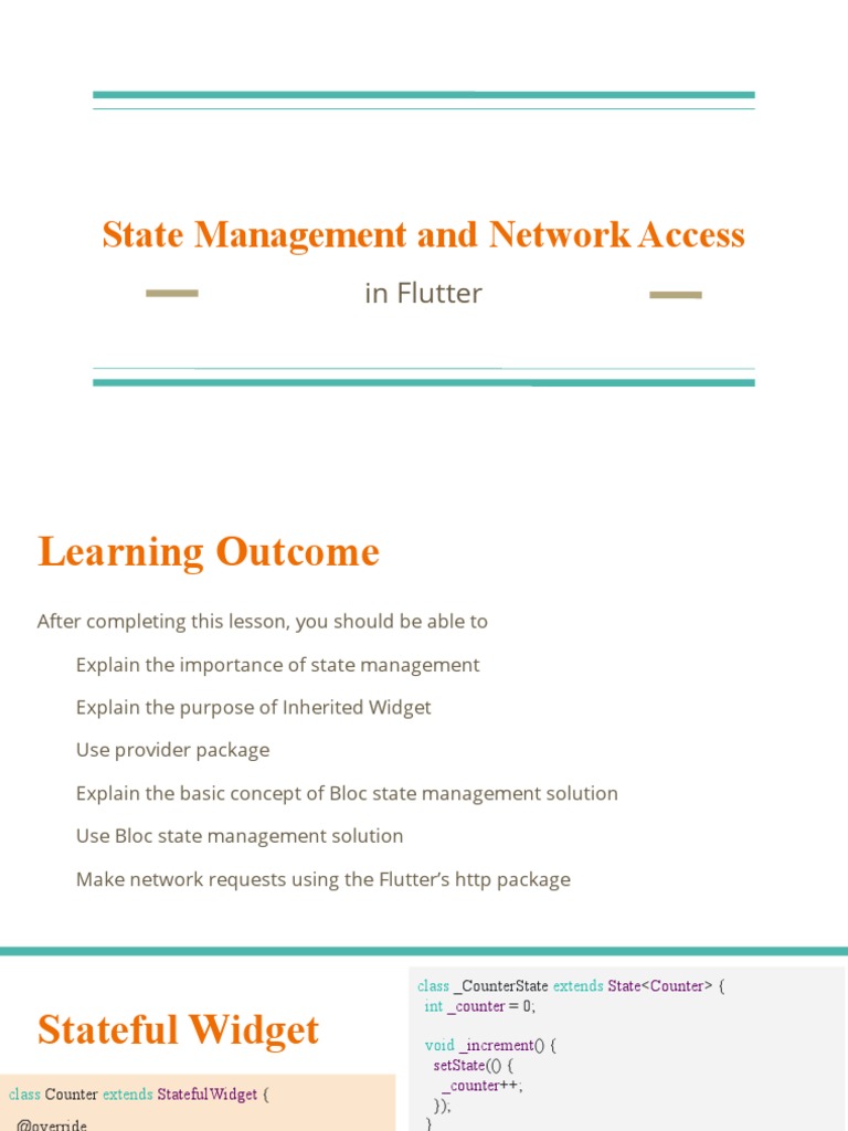 Flutter State Management Overview | PDF | Hypertext Transfer Protocol ...