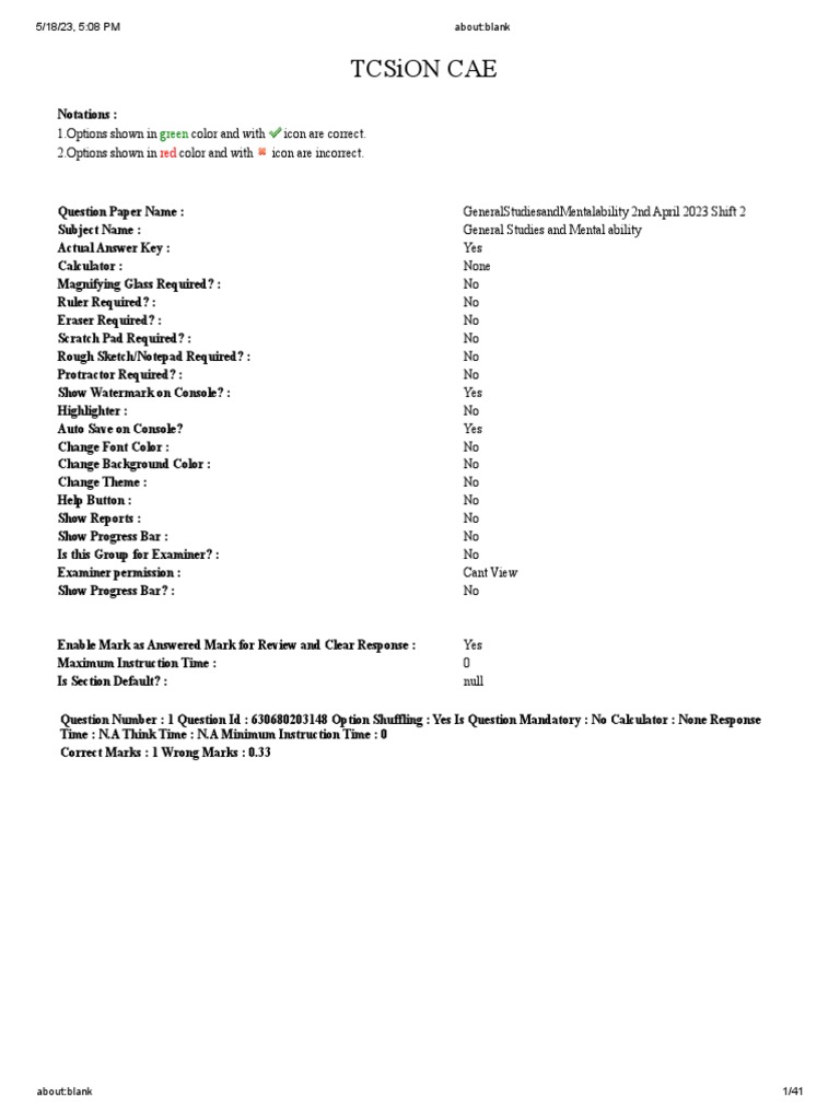 Medical Officer (Unani) GeneralStudiesandMentalability 2nd April 2023