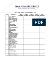 Checklist For Intravenous Therapy