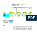 Price Quality Method Tender Evaluation Spreadsheet