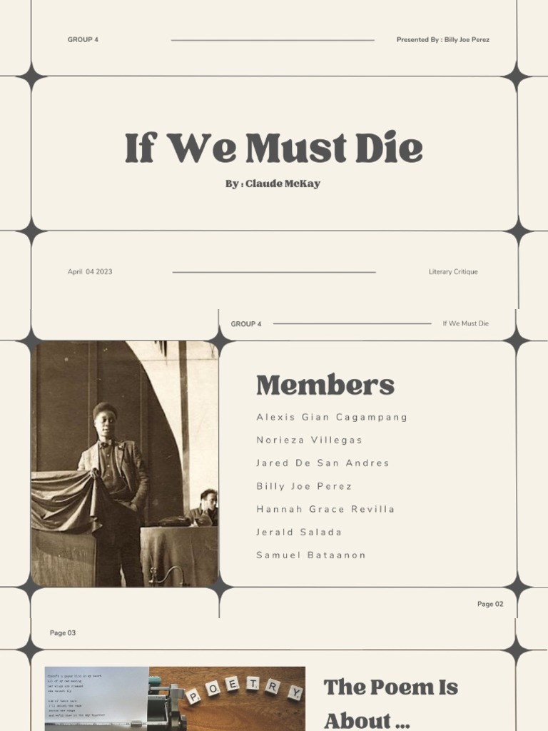 If We Must Die