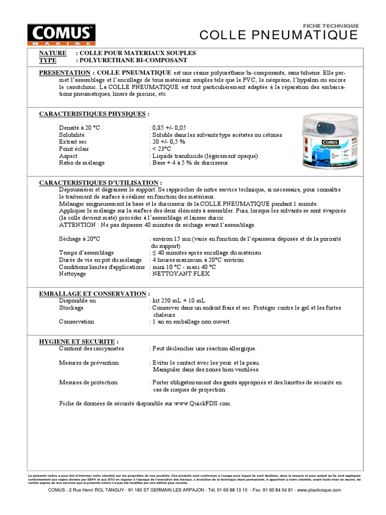 Colle Pneumatique Polyuréthane Bi-Composant | PDF | Polyuréthane ...