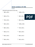 Grade 6 Percentage Multiples of 10 Easy B