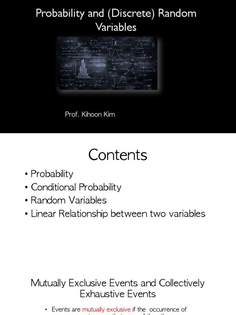 Probability and Discrete RVs | PDF | Probability | Probability Theory