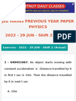 Jee Mains Previous Year Paper Class 12 Physics 2022 29 Jun Shift 2 Actual Doubtnut English Medium