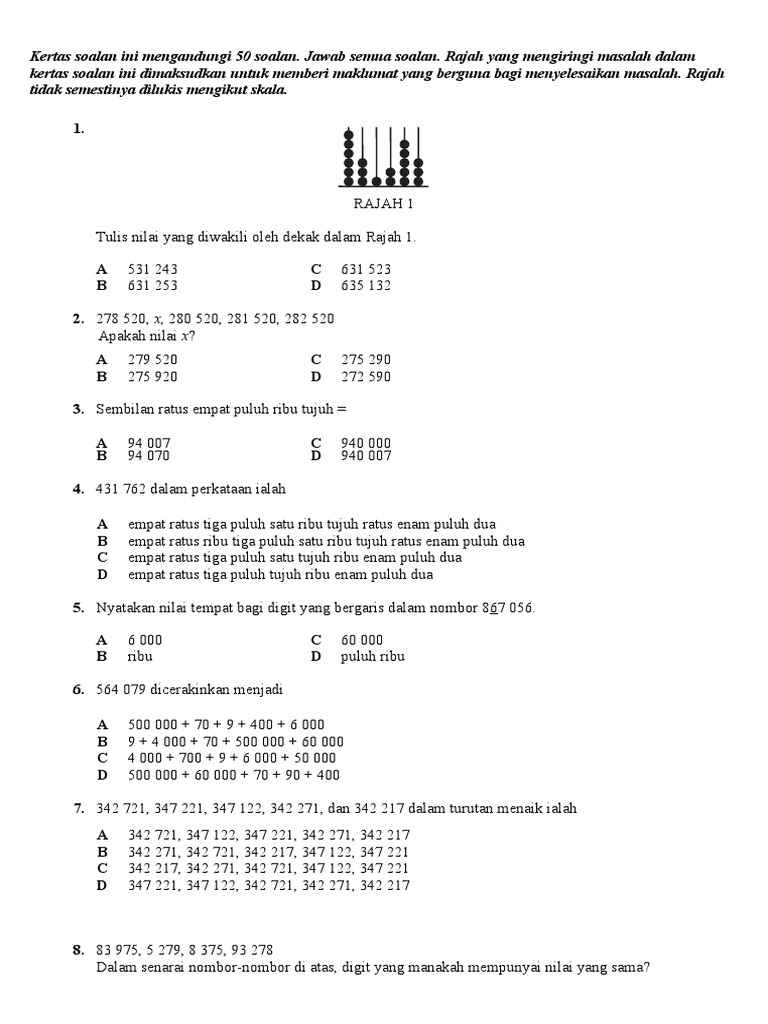 Copy Soalan Tahun 5 Pdf