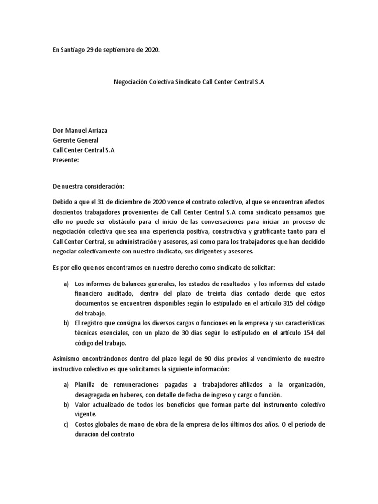Carta Sindicato PDF