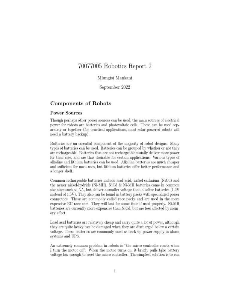 Robotics Report 2 PDF