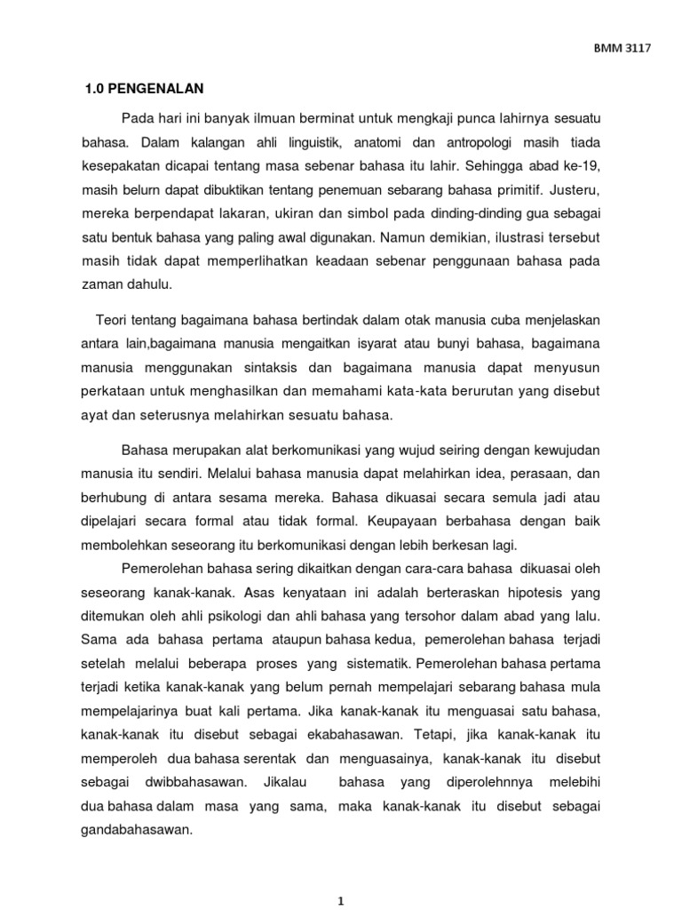 Teori Pemerolehan Bahasa Dan Teori Huraian Bahasa