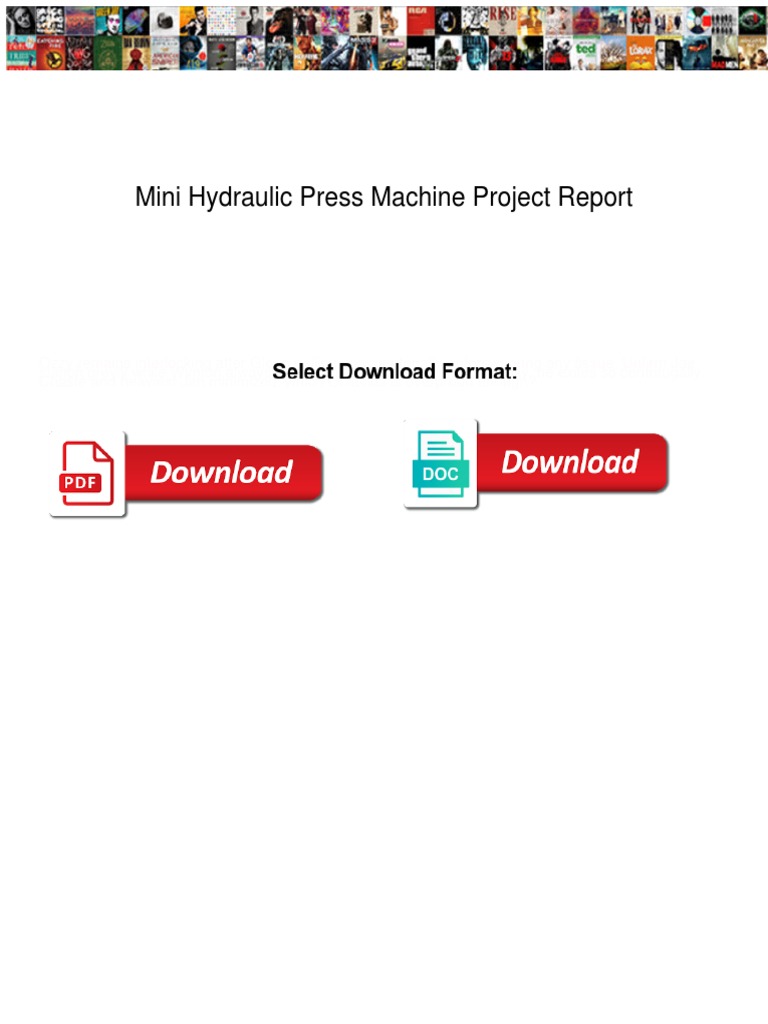 Mini Hydraulic Press Machine Project Report11 PDF