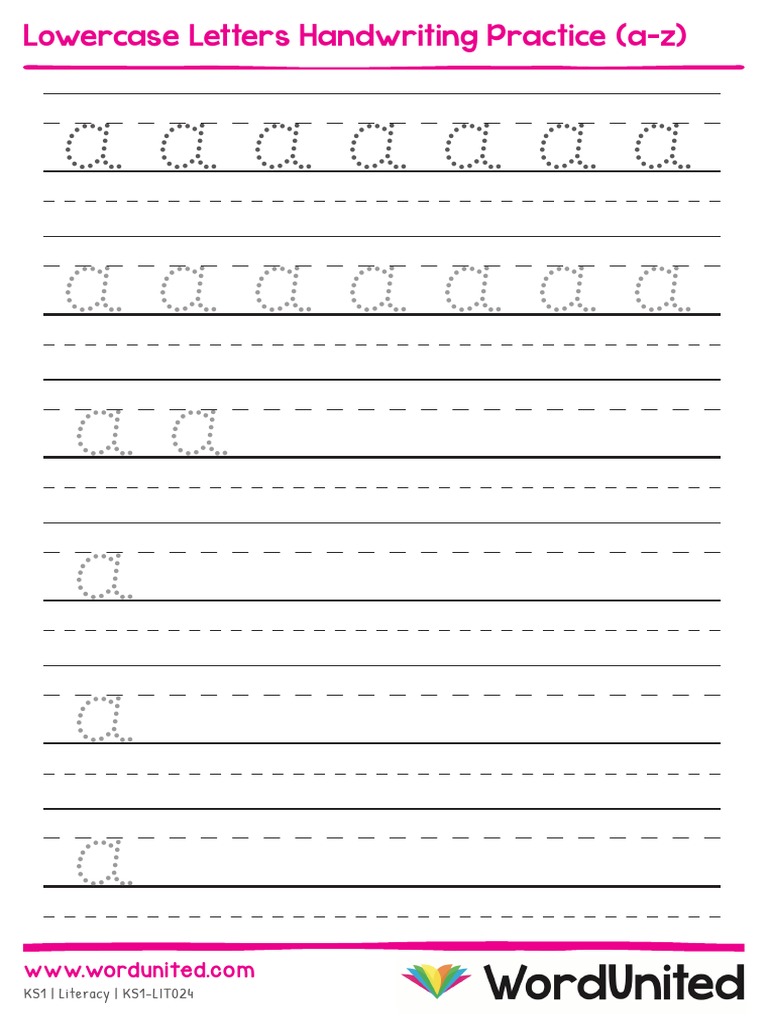 Lowercase Letters Handwriting Practice | Descargar gratis PDF