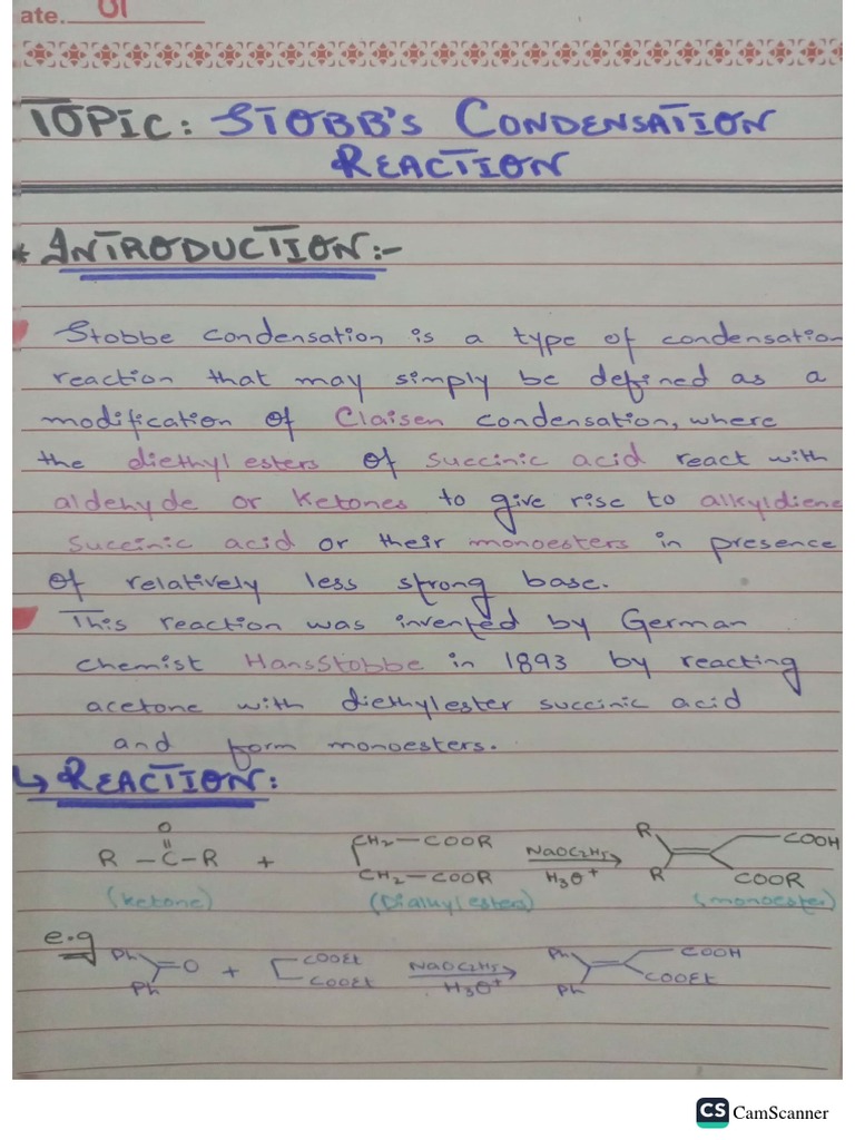 Stobbe Condensation PDF
