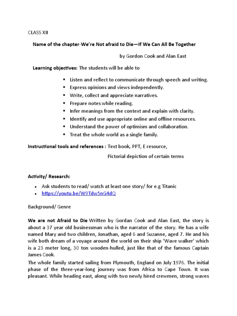 We Are Not Afraid Pdf Courage Ships