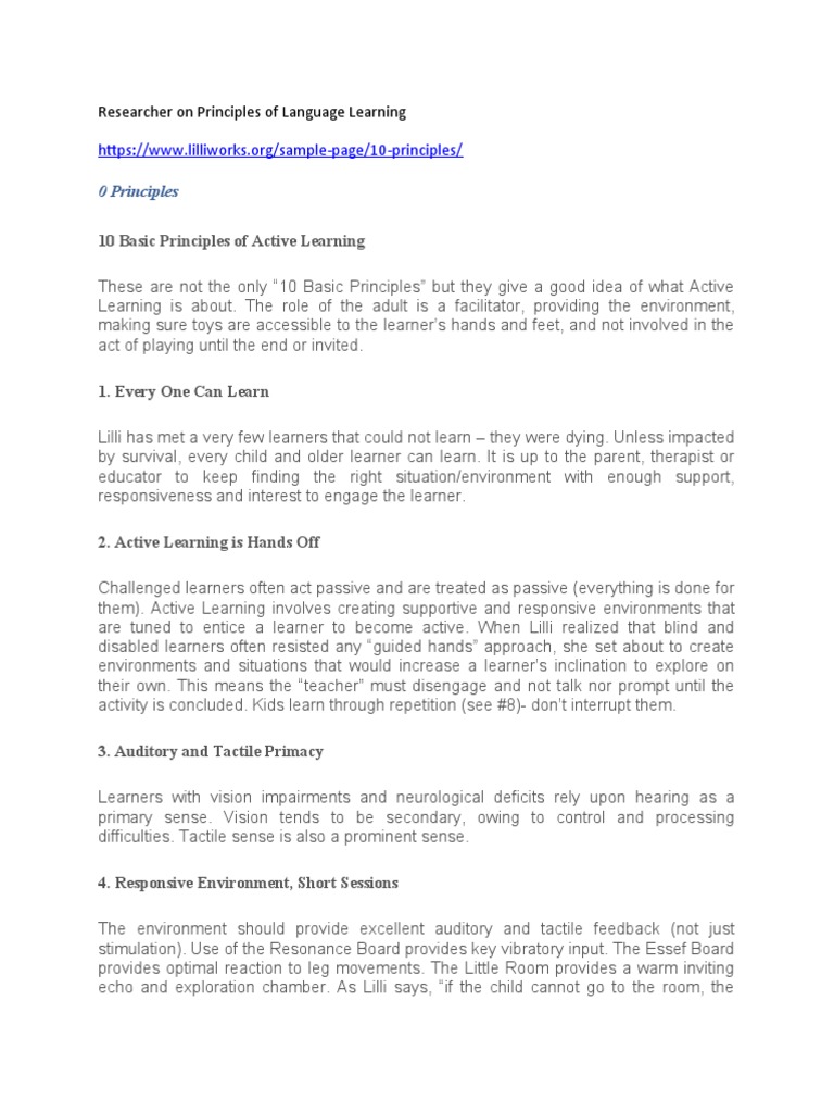 More Researches On Language Principles 1 | PDF | Language Acquisition ...
