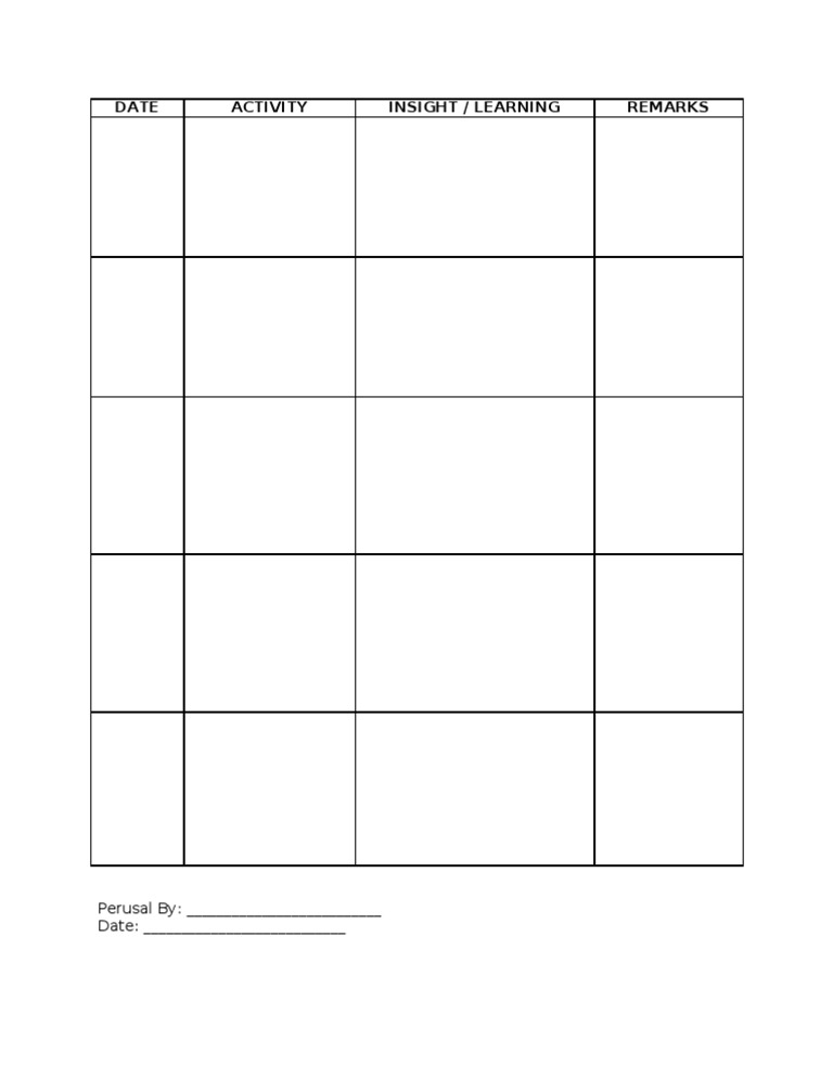 Activity Log and Insights Template | PDF