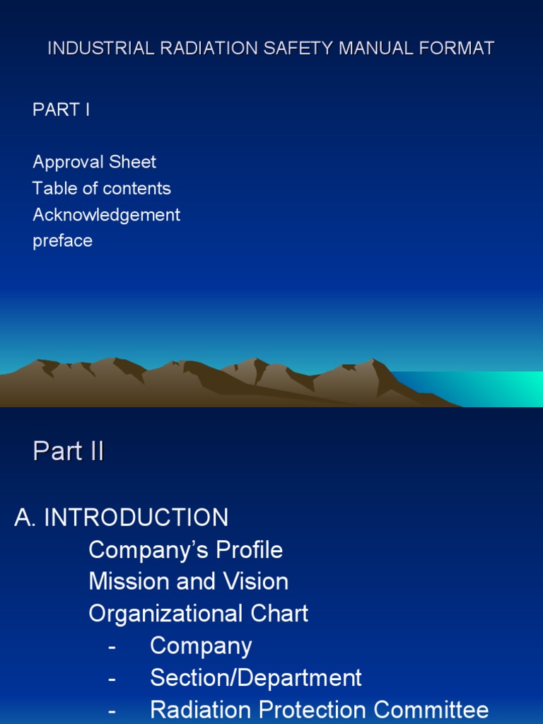 Industrial Radiation Safety Manual Format PDF