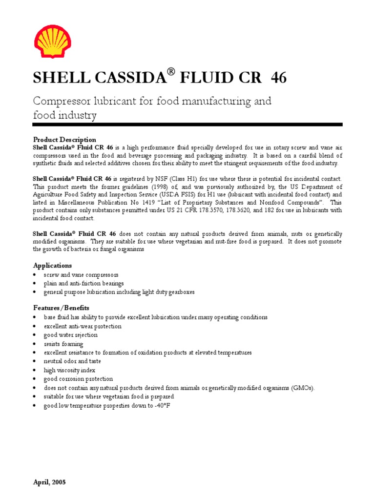 Cassid A Fluid CR 46 | PDF | Lubricant | Viscosity