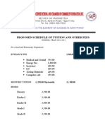 Proposed Schedule of Tuition and Other Fees