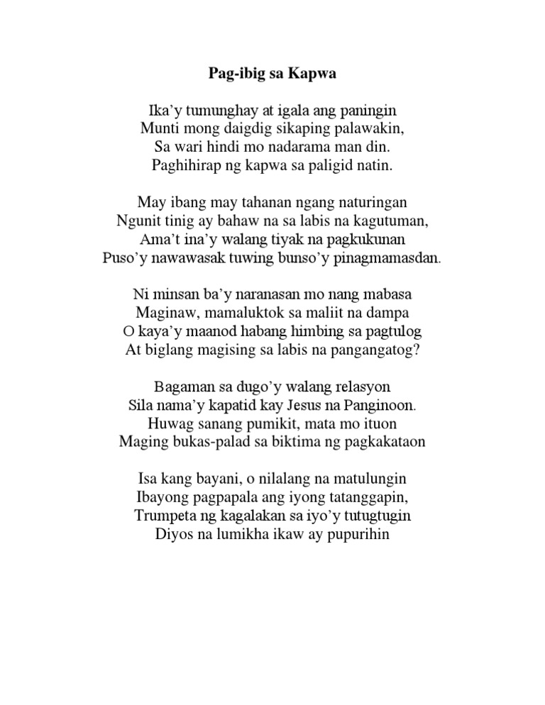 Tula  PagIbig Sa Kapwa