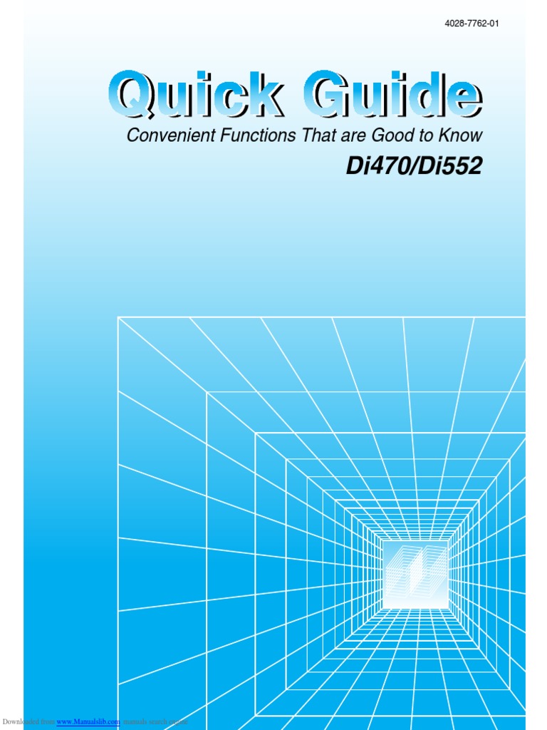 Konica Minolta Di470 Quick Manual PDF