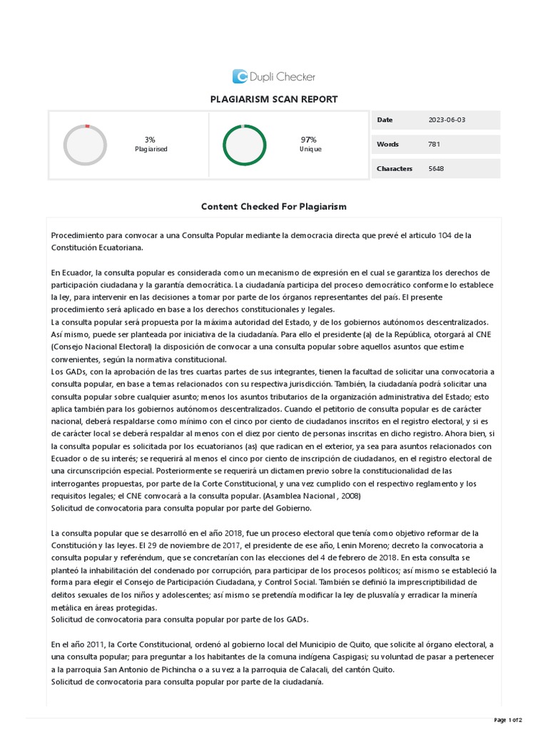 Duplichecker plagiarism report pdf gobernancia gobierno