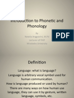 Day I - Introduction To Phonetic and Phonology