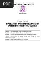 Operation and Maintenance of Water Distribution System