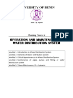 Operation and Maintenance of Water Distribution System