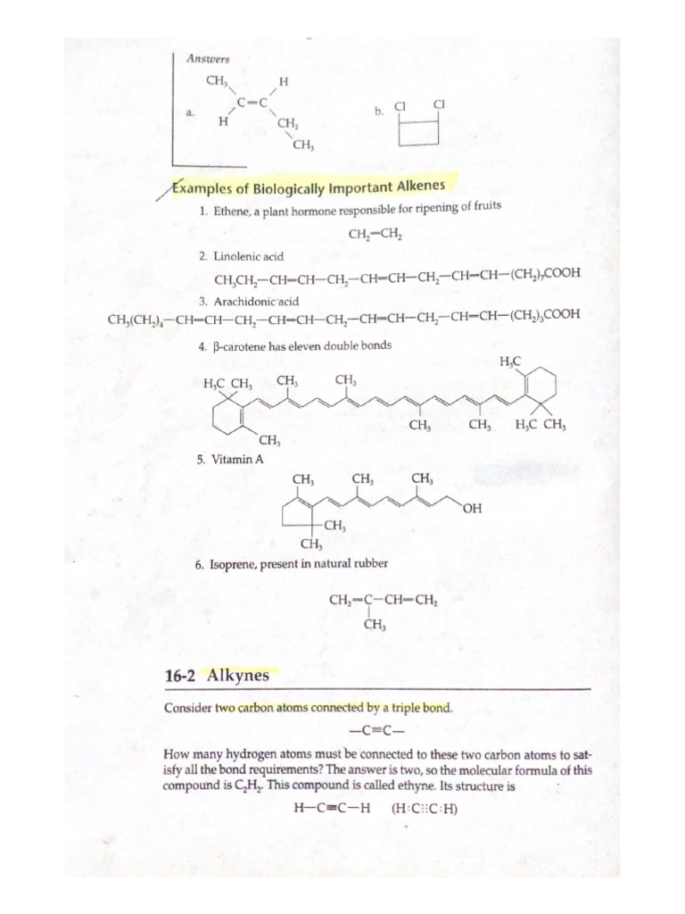Answers to Organic chemistry test PDF