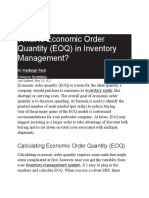 What Is Economic Order Quantity