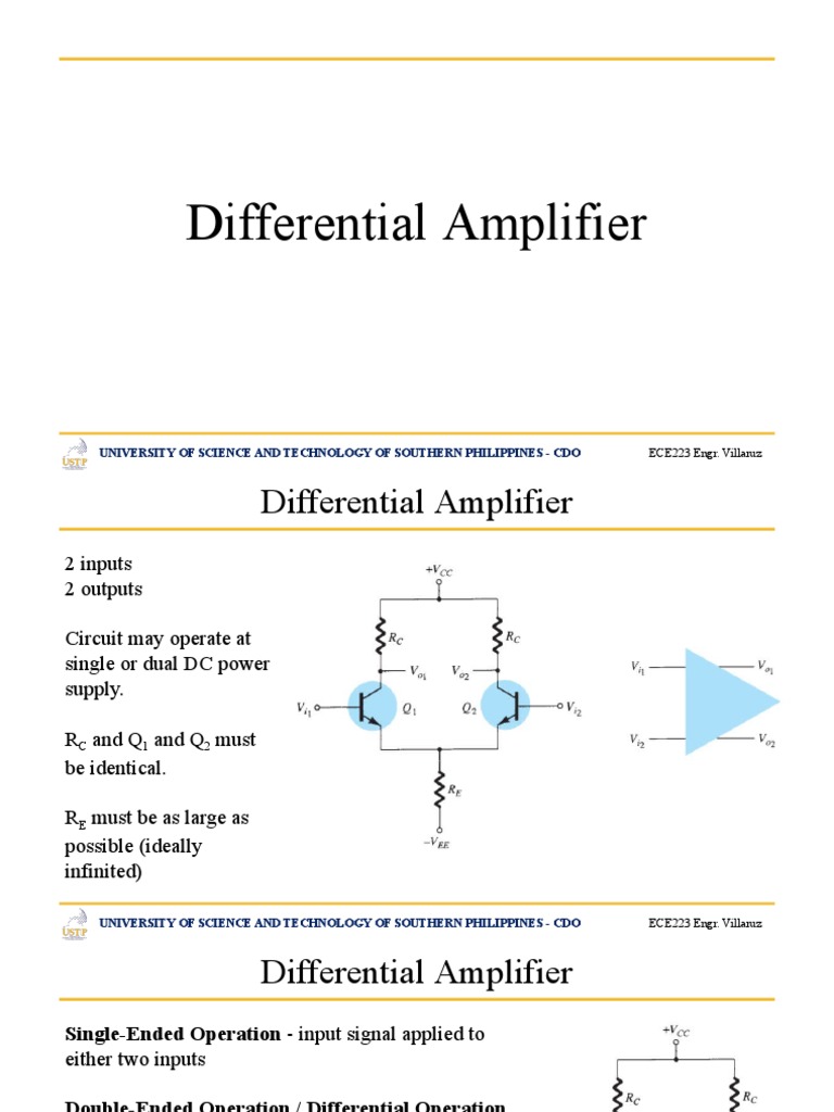 6 Differential Amplifier Operational Amplifier PDF
