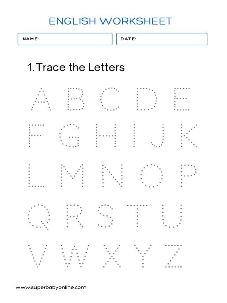 Nursery English Worksheet PDF