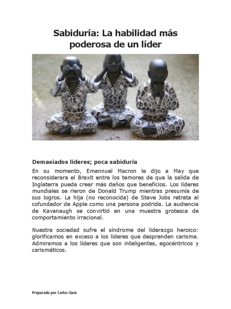 Sabiduría: Clave del Liderazgo Efectivo | PDF | Relaciones personales ...
