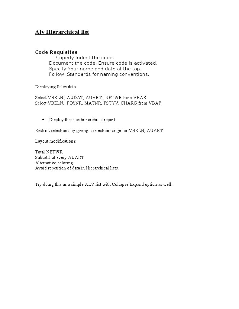 ALV Hierarchical Report Guidelines | PDF | Computer Data | Computing