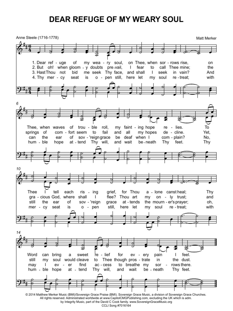 Dear Refuge of My Weary Soul - SATB | PDF