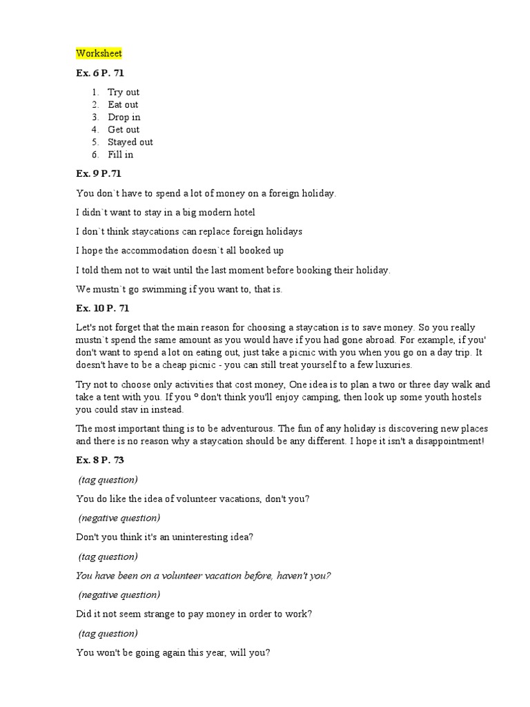 Staycation Tips and Customer Complaints | PDF | Self-Improvement
