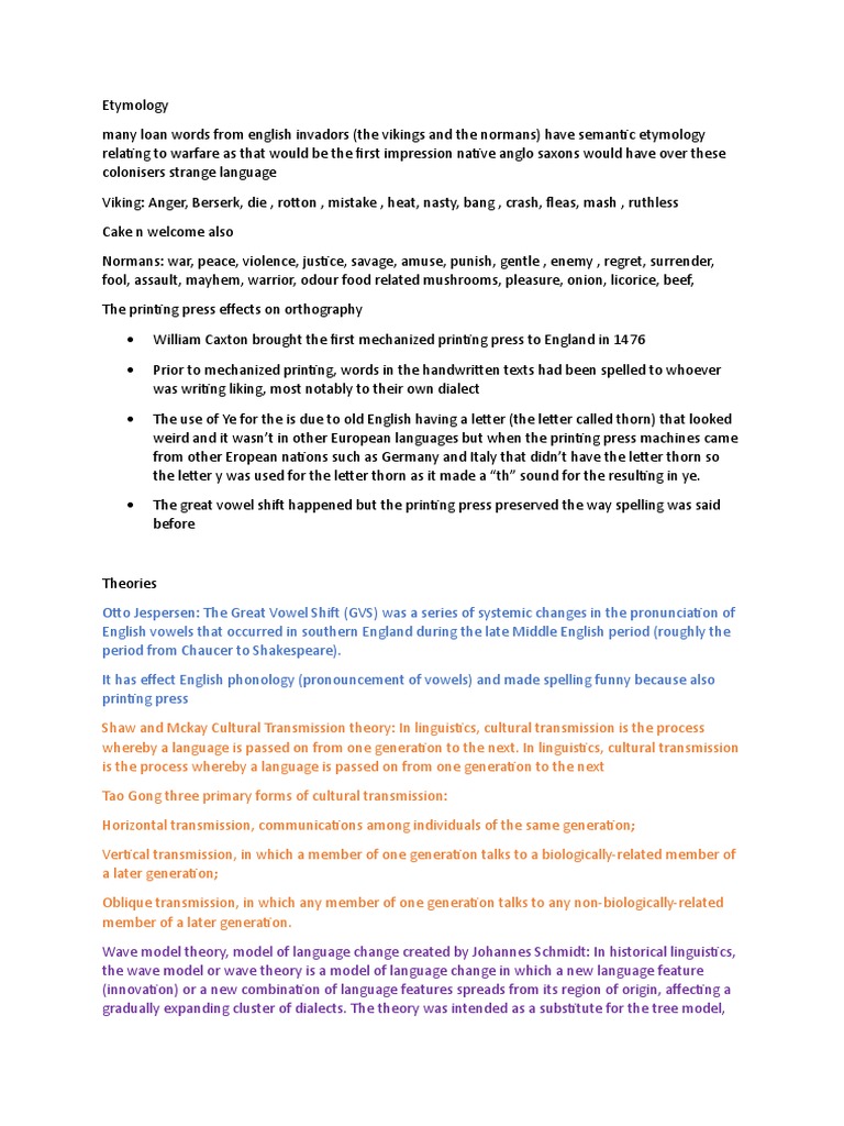 Etymology PDF English Language Linguistics