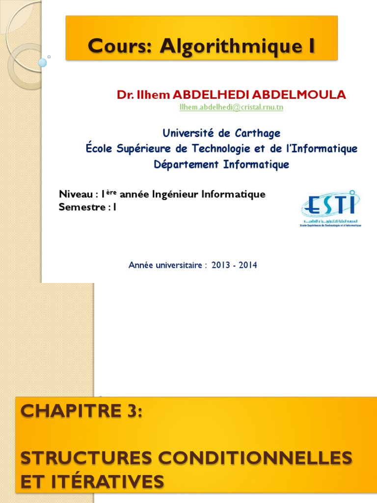 Structures conditionnelles et itératives | PDF | Structure de contrôle ...