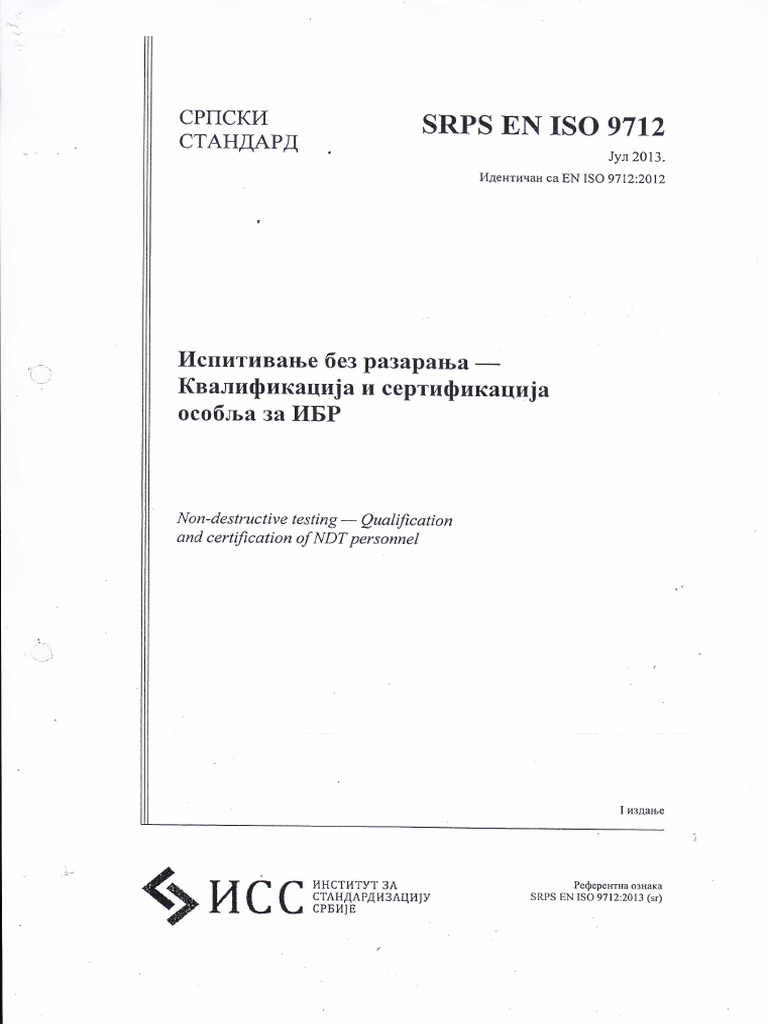 ISO 9712 Certification Overview | PDF | Regulation | Economy Of Europe