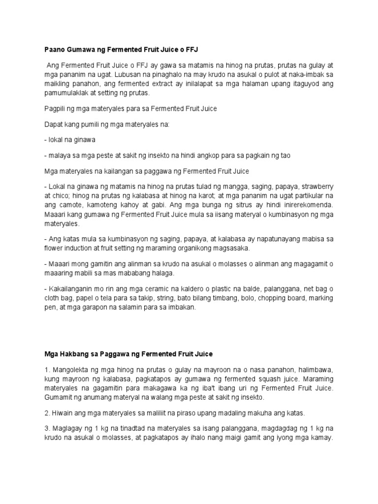 Fermented Fruit Juice O Ffj Pdf