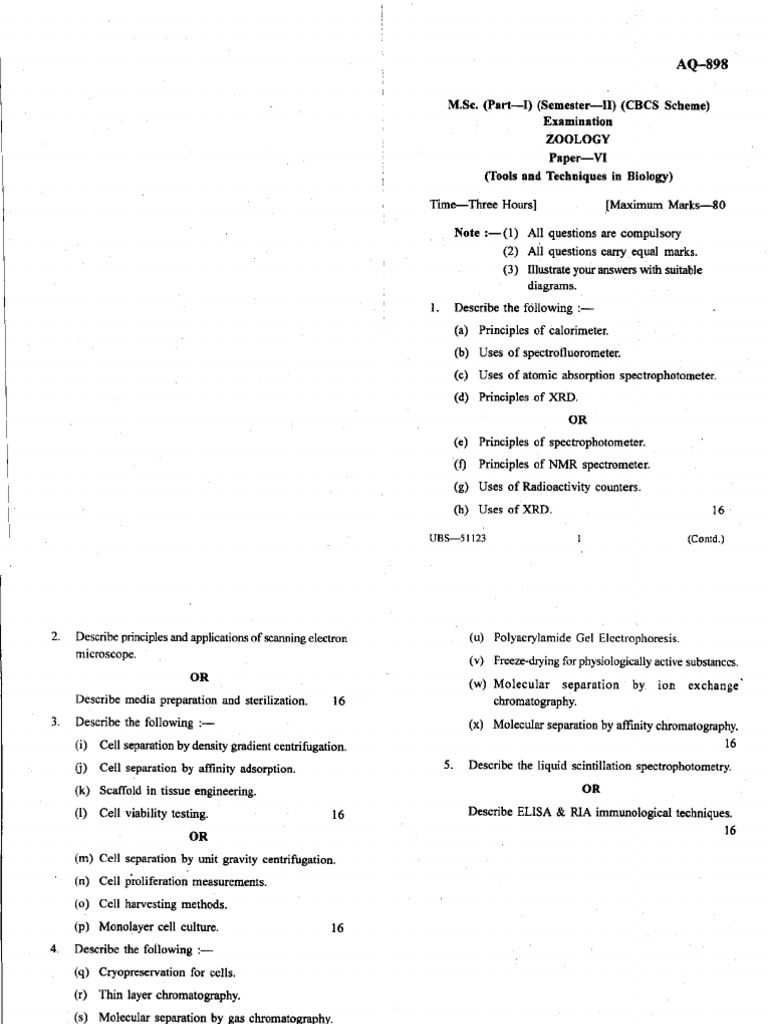 Zoology Tools N Techniques in Biology PDF