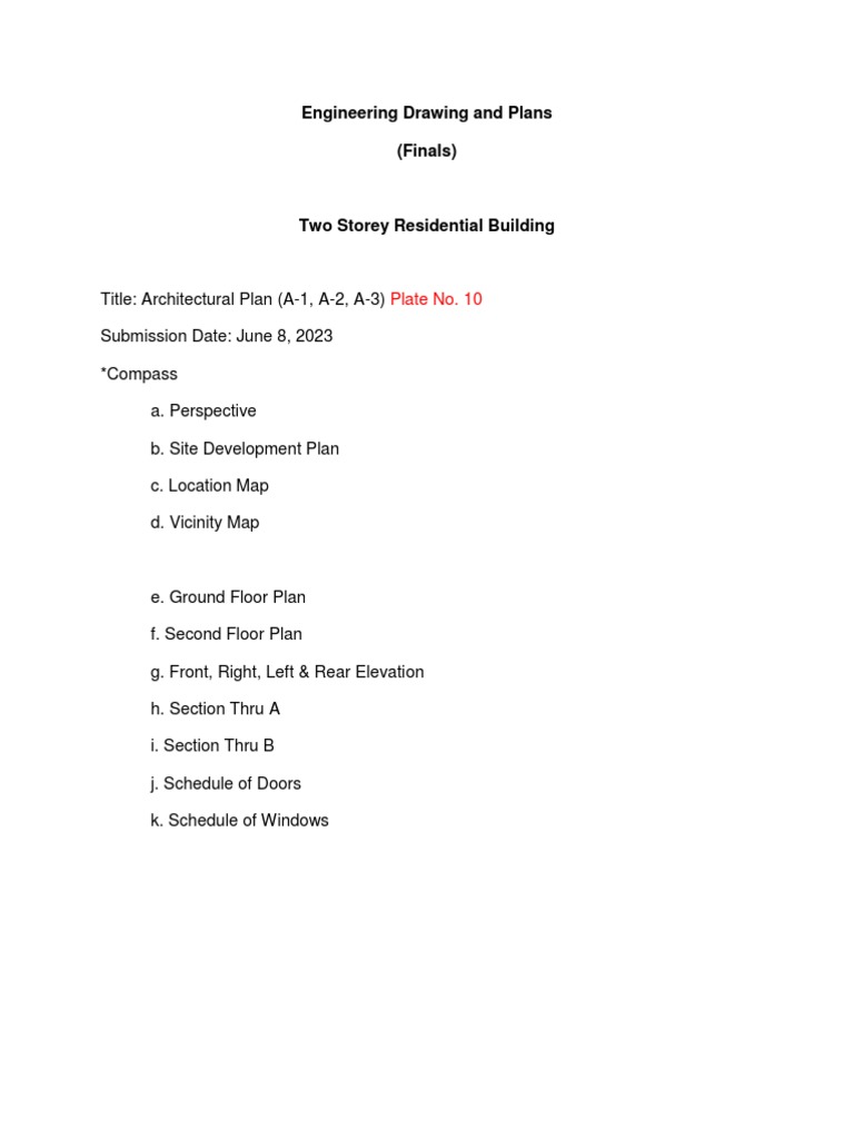 Two Storey Residential Building Plans | PDF