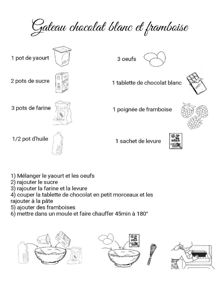 Recette Gateau Chocolat Blanc Framboise | PDF