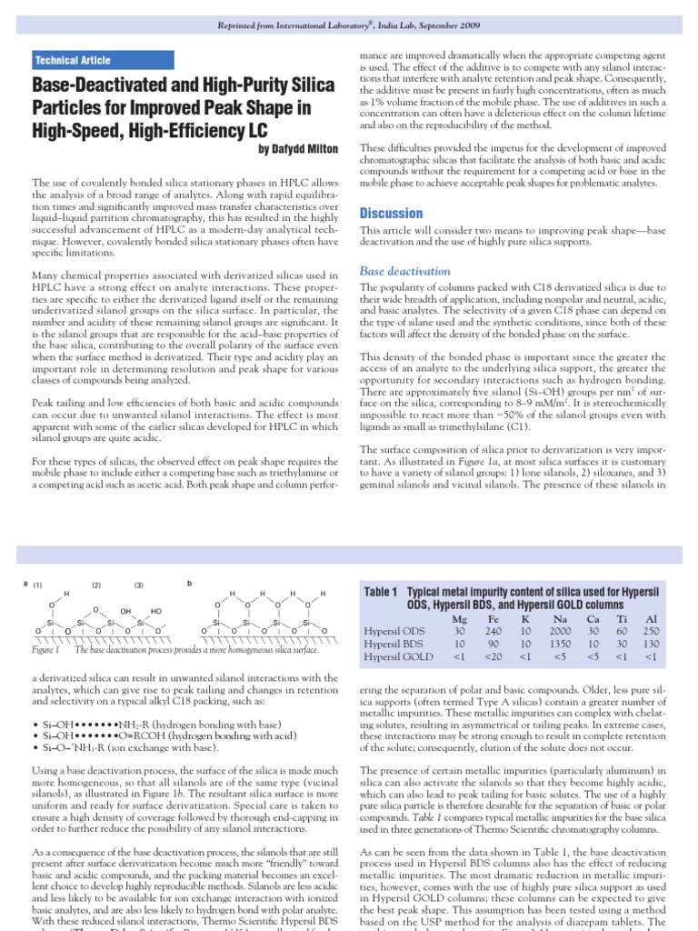 BDS Column Article | PDF | High Performance Liquid Chromatography ...