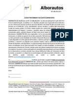 Tratamiento de Datos Entrevista Alborautos Sas